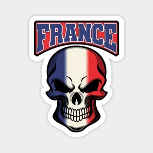 FRANCE FLAG IN A SKULL EMBLEM Magnet