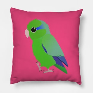 Cute green pacific parrotlet Pillow