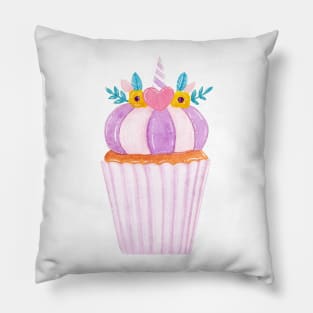 unicorn cupcake Pillow