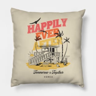 TXT tommorow x together hsppily ever after typography moa | Morcaworks Pillow