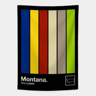 Montana State Flag // Original Minimalist Artwork Poster Design Tapestry