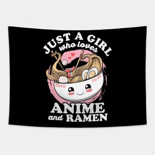 Just a Girl Who loves Anime and Ramen kawaii Otaku Lifestyle Tapestry