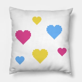 Pan Pride Hearts Pixel Art Pillow