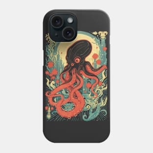 Retro Octopus In Atlantis Sea Art Phone Case