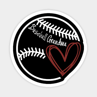 Baseball Grandma Heart Magnet