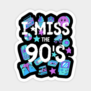 I Miss the 90's Nostalgia Vintage 1990s Throwback Purple/Aqua/Blue Magnet