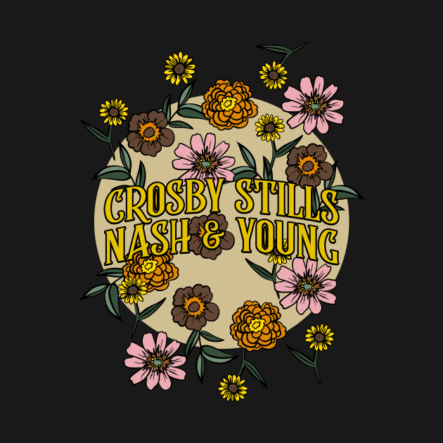 Crosby, Stills, Nash & Young Name Personalized Flower Retro Floral 80s 90s Name Style by Ancientdistant