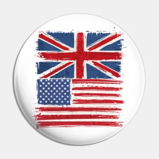 America and Uk Flag Pin