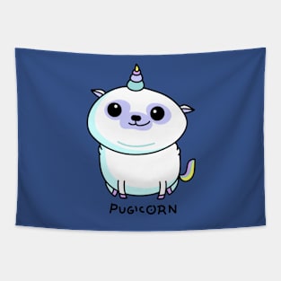 Pug as a unicorn Tapestry