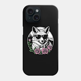 Fox Covered in Roses and Wearing Sunglasses Phone Case