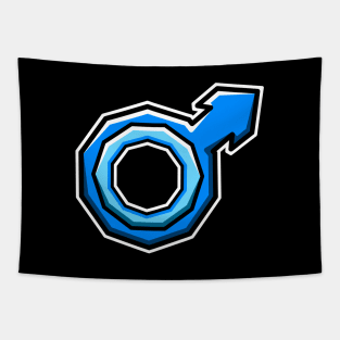 Blue Male - Pride Gender Symbol - Gender Identity - Male Tapestry