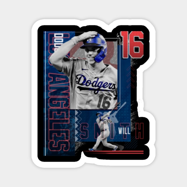 Will Smith Baseball Paper Poster Dodgers 2 - Will Smith - Magnet