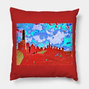 New York Painted Pillow