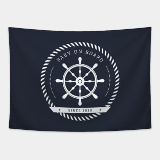 Baby on board 2020 / Nautical rudder Tapestry