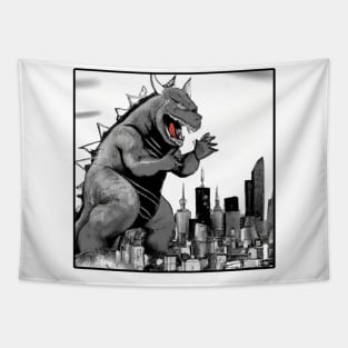 Godzilla destroying the city Tapestry