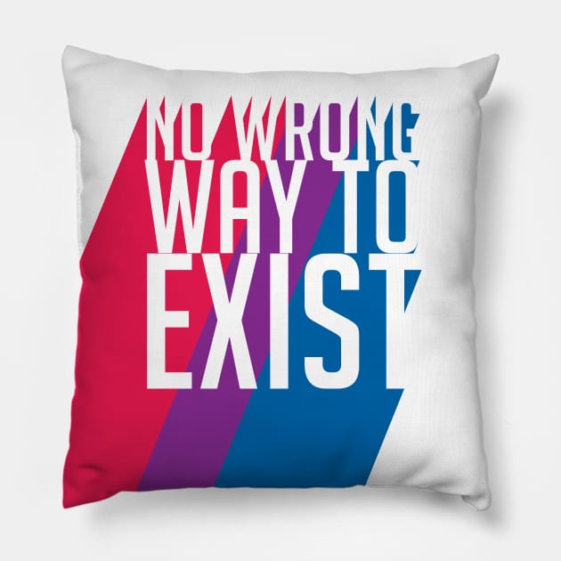 Bisexual Pride No Wrong Way to Exist Pillow by Perpetual Brunch