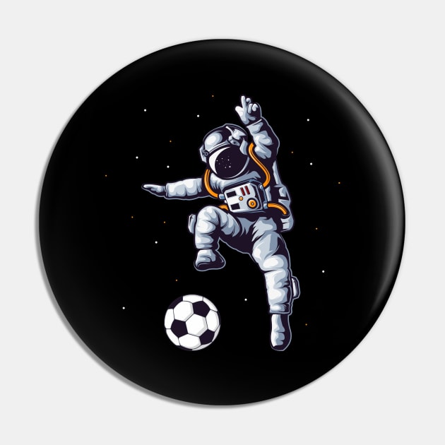 Soccer Astronaut In Space Player Fan Pin by Foxxy Merch