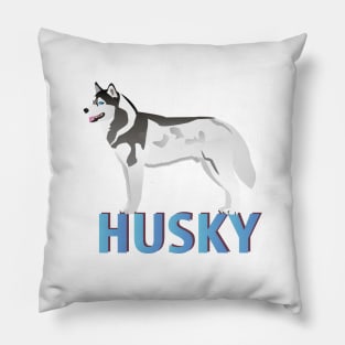 Lively Husky Dog Side View Pillow