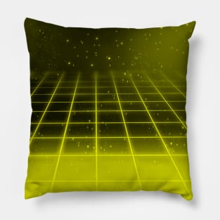 Yellow grid Pillow