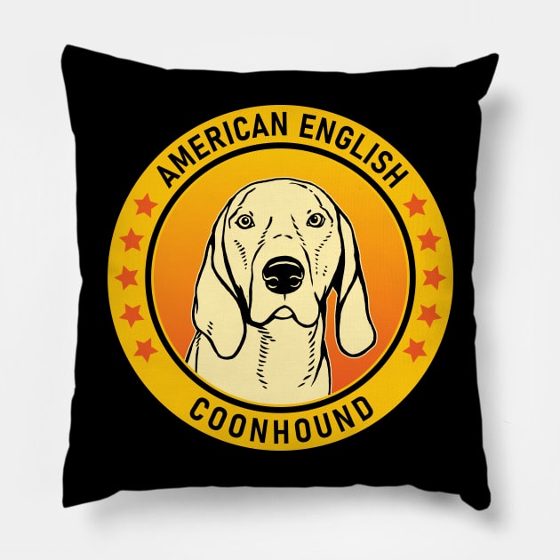 American English Coonhound Dog Portrait Pillow by millersye