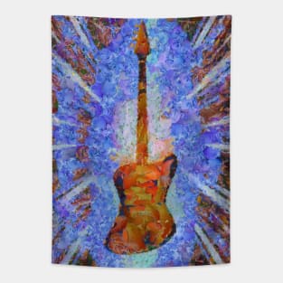 Bass guitar. Modern painting Tapestry