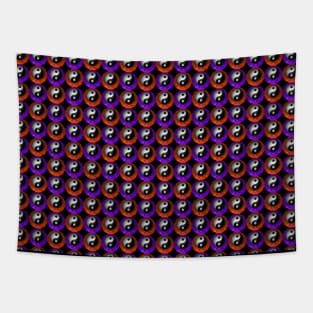 Yin Yang Design - Purple-Orange Color Pattern Tapestry
