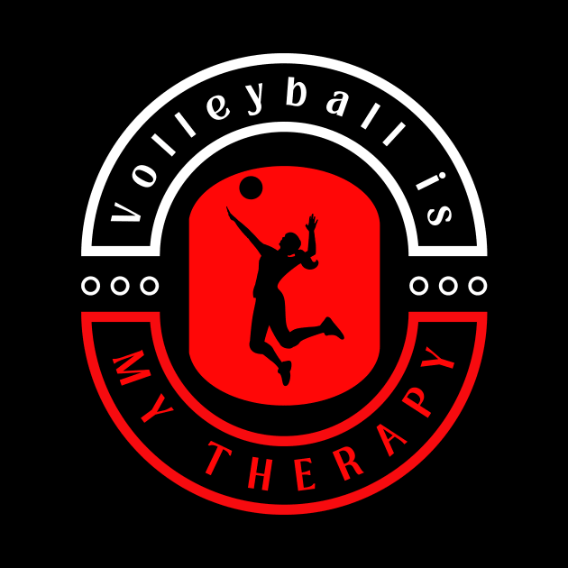 Volleyball is my therapy funny motivational design by Digital Mag Store