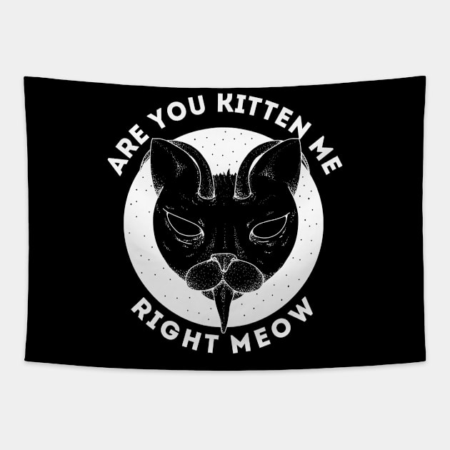 Are You Kitten Me Right Meow Tapestry by silentboy