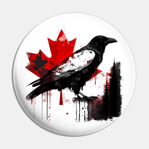 Canadian Crow Pin by INLE Designs