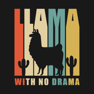 Retro Llama with No Drama Vintage Llama Gift T-Shirt