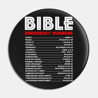 Emergency Bible Numbers Pin