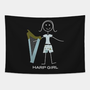 Funny Womens Harp Girl Tapestry