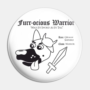 RPG Dog Class - Warrior (Furr-ocious Warrior) Pin