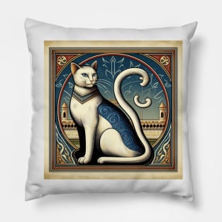 cat portrait tee Pillow