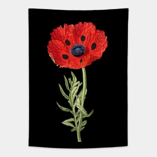 RED POPPY IN BLACK Tapestry