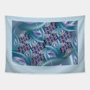 Light Blue Fractal Pattern Tapestry