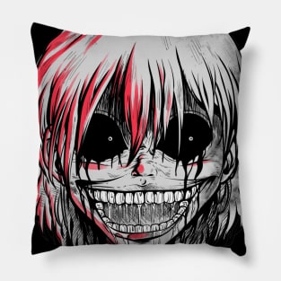 Evil Smiling Girl Pillow