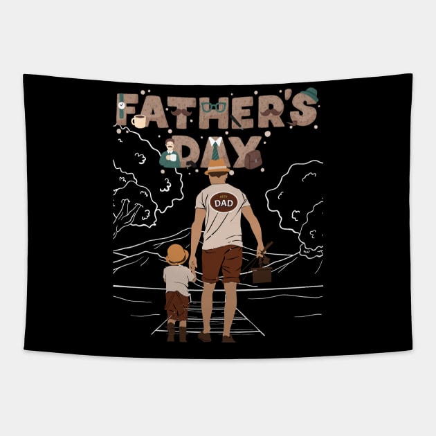 Hapy day with dad Tapestry by BrookProject