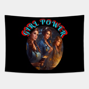 Girl Power,welding crew Tapestry