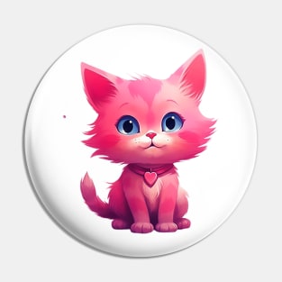 Cute Pink Kitten Pin