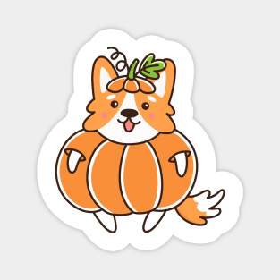 Cute corgi dog - pumpkin Magnet