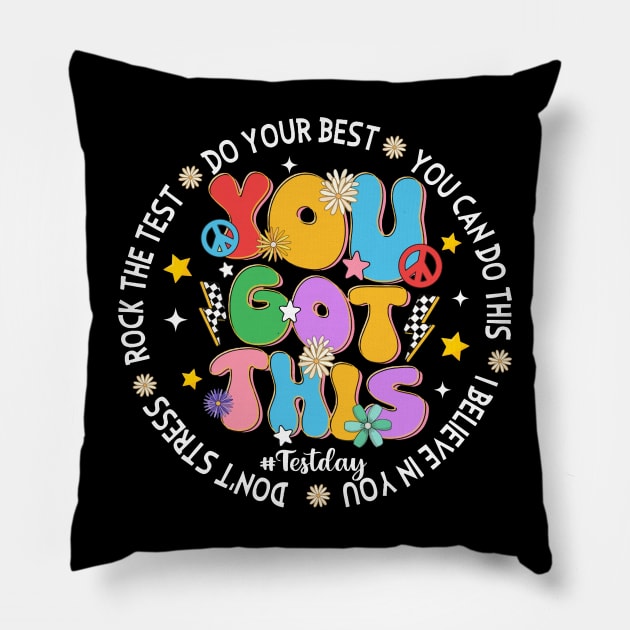 Test Day, Rock The Test, Teacher Testing Day, You Got This Pillow by kumikoatara