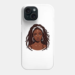 Afrocentric Woman with Braided Hair Phone Case