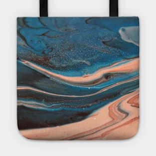 Blue and Pink Fluid Paint Abstract Tote