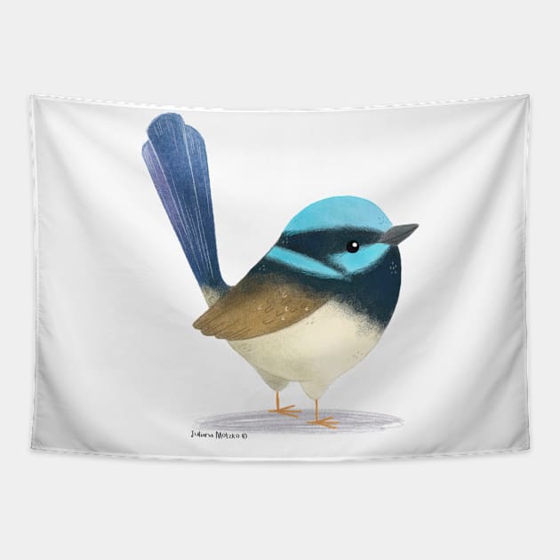 Fairy Wren Bird Tapestry by julianamotzko