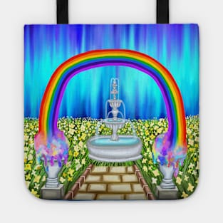 Spring Flower Rainbow Garden Landscape Tote