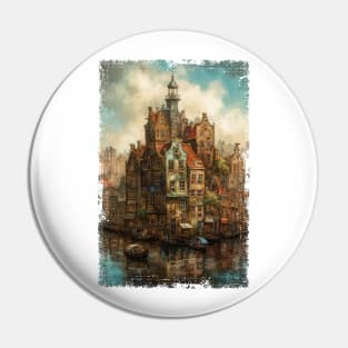 Steampunk Amsterdam Skyline Pin