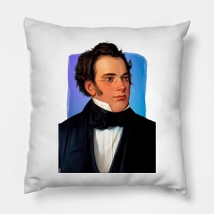 Austrian Composer Franz Schubert illustration Pillow