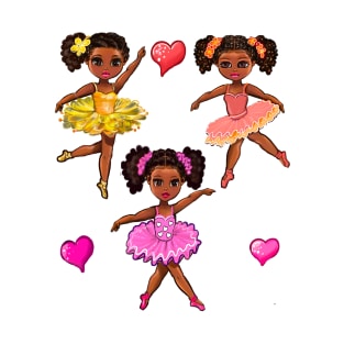 Little girl gifts under 10. Children’s African American Dance Ballet Ballerina Dancing gifts for little black girls T-Shirt