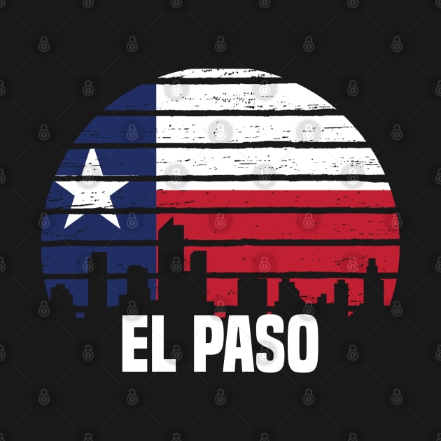 El Paso Texas TX Group City Trip Silhouette Flag by jkshirts